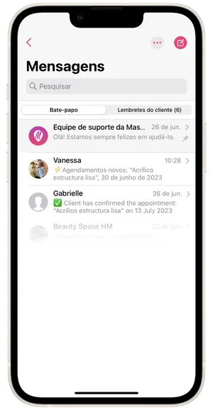 Bate-papos e lembretes do clientes 1