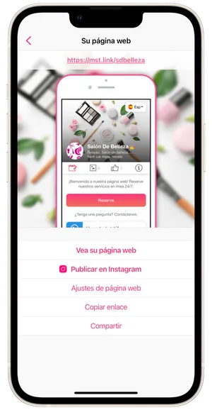 Configuración de la página de reservas online del salón 1