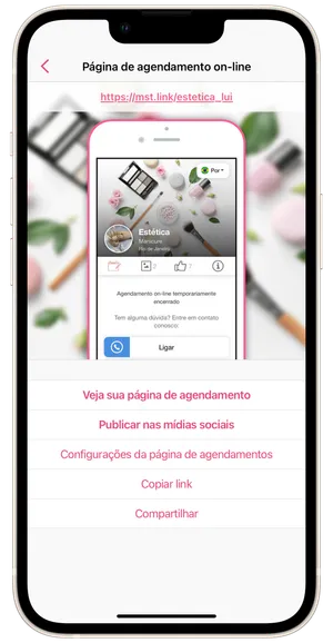 Configurações de página de agendamentos de salão 1
