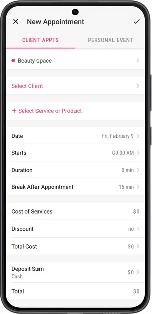 Create new appointment 2