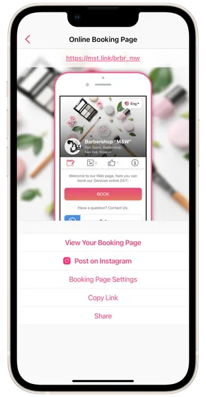 Salon online booking page settings 1