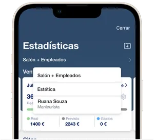 Pantalla principal de informes en el salón 3