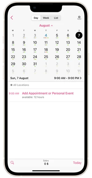 Create new appointment 1