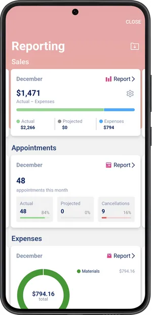 Main Reporting Screen 1