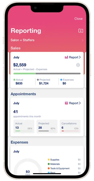 Main reporting screen 1