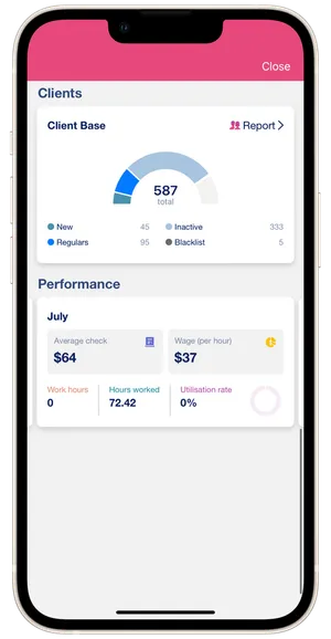 Main reporting screen 2