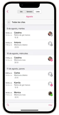 Vista del horario 3