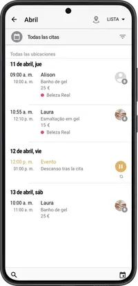 Vista del horario 3