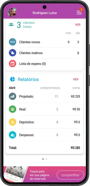 Widgets no ferramentas do painel 2
