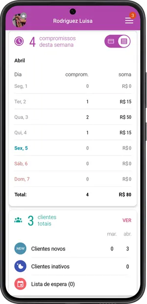 Widgets no ferramentas do painel 3