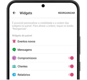 Widgets no ferramentas do painel 4
