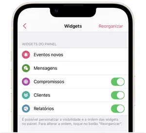 Widgets no ferramentas do painel 5