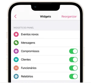 Widgets no ferramentas do painel 5