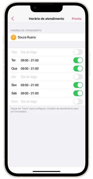 Horário de atendimento 2