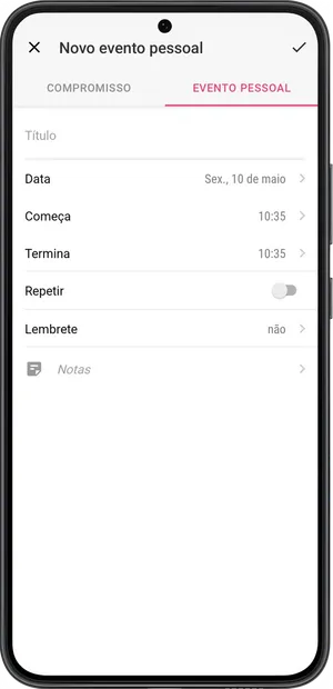 Adicionar um evento pessoal 2