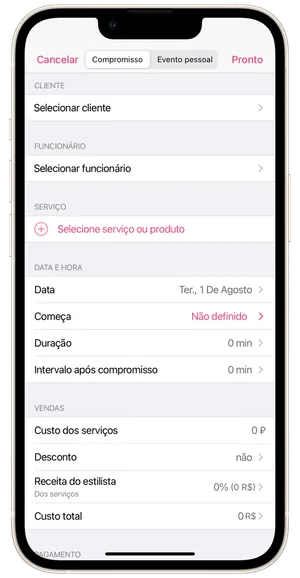 Adicionar um novo compromisso 2
