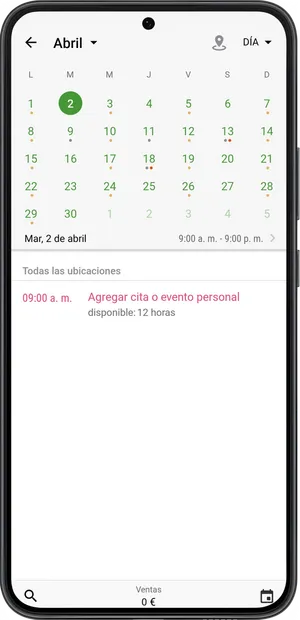 Crear evento personal o descanso 1