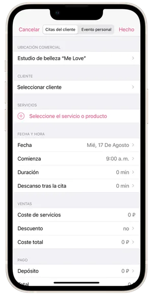 Crear nueva reserva 2