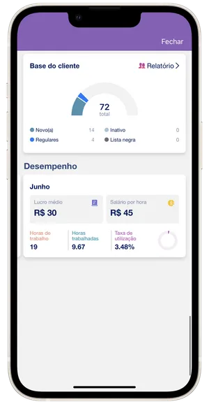 Ecrã principal de relatórios 2